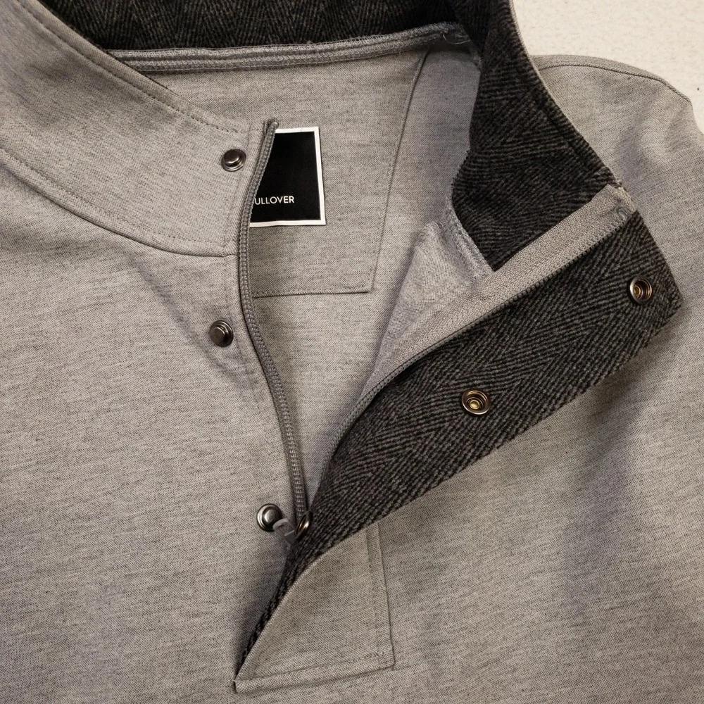 BYLT Elite Fairway Pullover Mens Large Gray Quarter Snap Stretch Golf Sweater